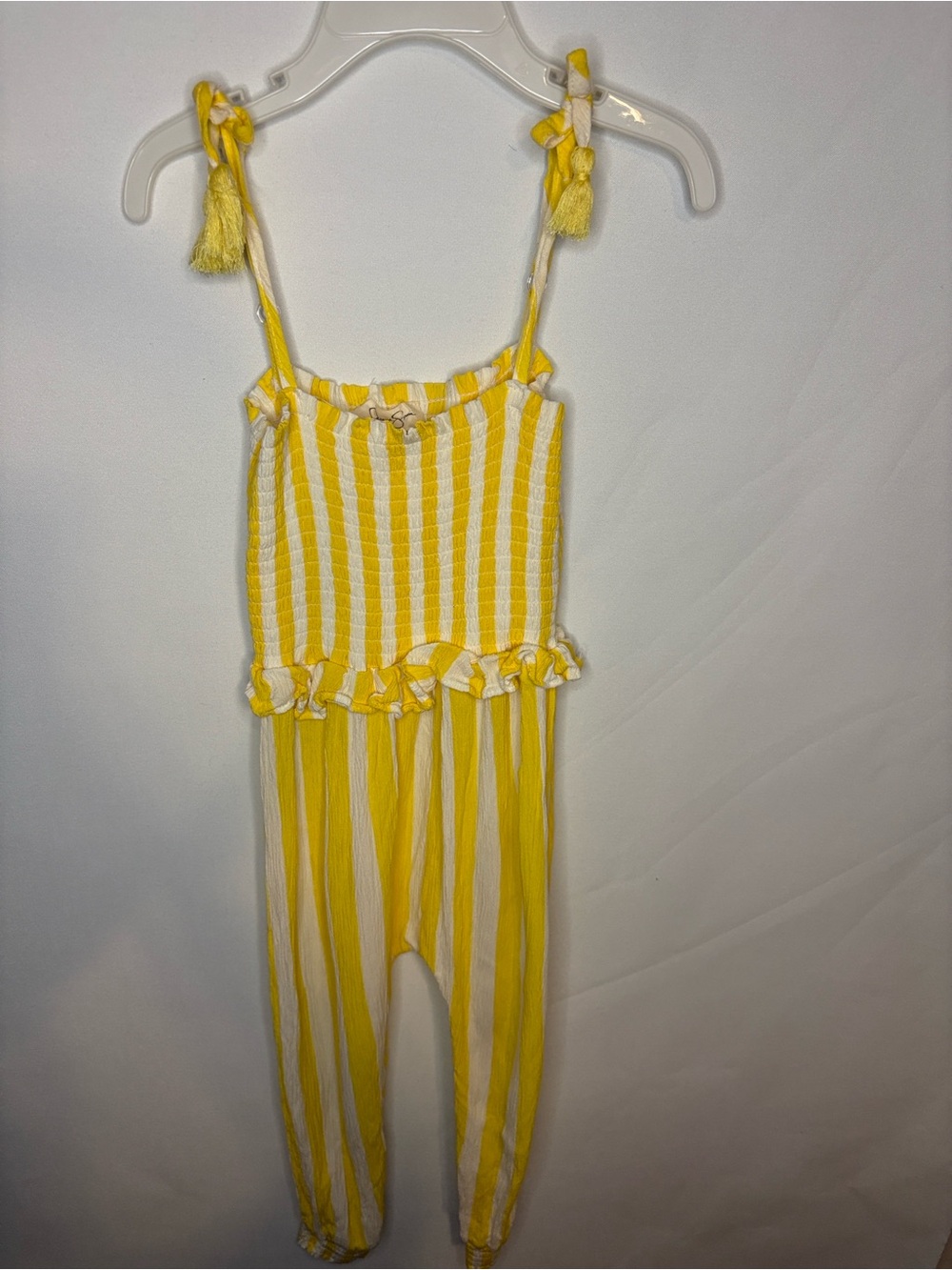 Jessica Simpson Yellow & White Striped Girls' jumpsuit -4